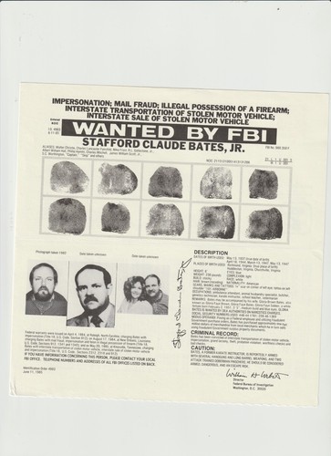 Fbi wanted poster - wanted, stafford