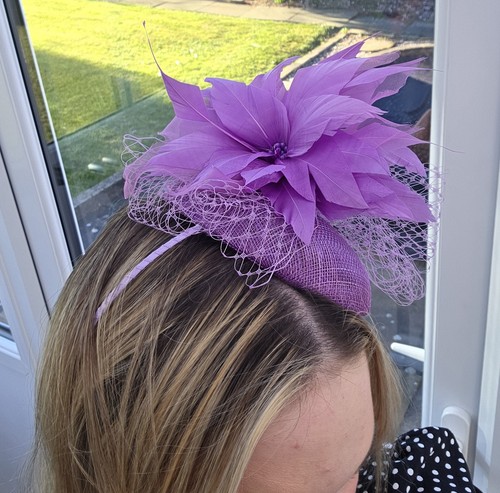 Purple feather headband - feather,