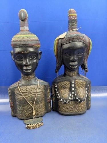 Pair hand carved - carved, zulu