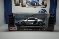 MAISTO - AUDI R8  - SILVER PAINT - 1/18 SCALE MODEL  CAR - 36800