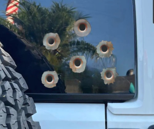 Bullet hole vinyl stickers - x,