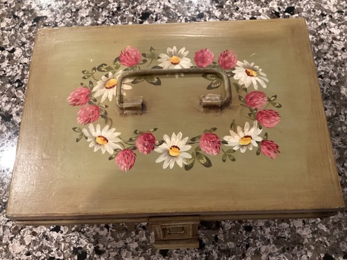 Antique metal hand painted - metal,