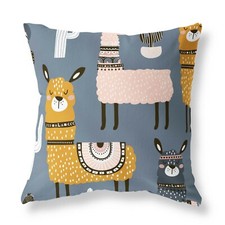 Funky Llama Zip FILLED CUSHION Designer Grey
