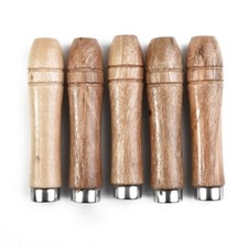 5pcs Wooden File Handle Replacement Strong Metal Collar for File Craft Tool 9cm