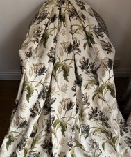 STUNNING ORIGINAL LAURA ASHLEY GOSFORD PAPRIKA CHARCOAL LINEN CURTAINS