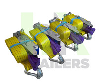 x4 4m 4000Kg Car Transporter Ratchet Lashing Straps with Slings Vehicle Recovery