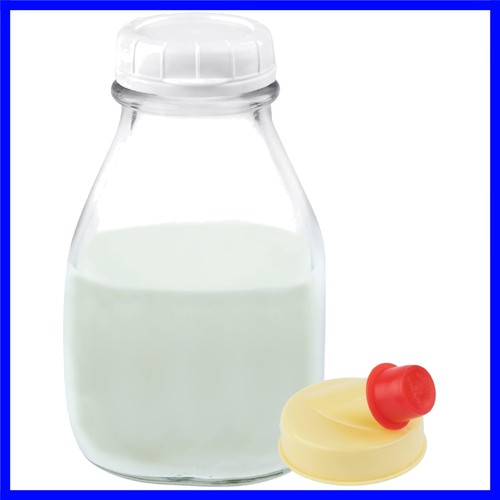 Glass milk bottle with - oz,