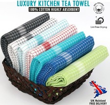 Pack of 12 Terry Tea Towels 100% Cotton Kitchen Dish Cloth Cleaning Drying Towel