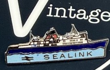 VINTAGE SEALINK FERRIES ENAMEL PIN BADGE BY SQUIRE Ferry
