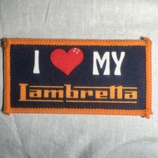 I Love My Lambretta Scooter Patch 11cm X 6cm 
