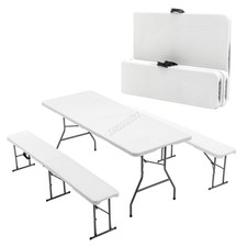 Folding Table & 2 Benches Set
