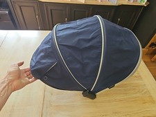 iCandy Peach 5 6 7 Navy Blue Hood Canopy Satin Silver Frame