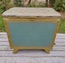 Vintage All Original Ottoman / Seat - KRAFT Brand - Angled Legs - Art Deco Style