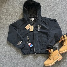 Stussy Workwear world tour zip up Black, medium