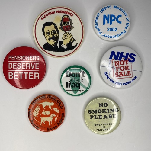 Political vintage pin badges - political,