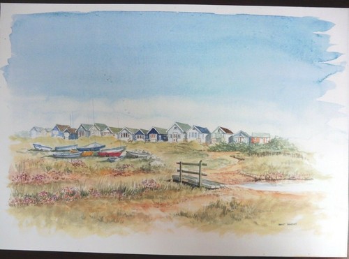 Watercolour print beach - of,