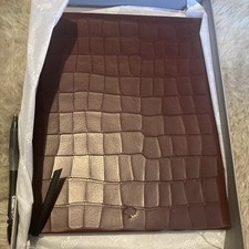 Mulberry Matte Burgundy Croc Embossed Notebook Leather