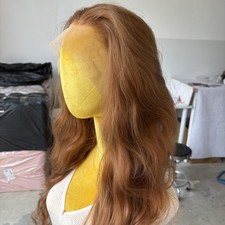 Long Wavy Ginger Brown Glue