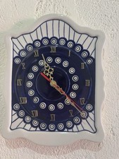 Wall Clock Handmade Polish pottery Boleslawiec