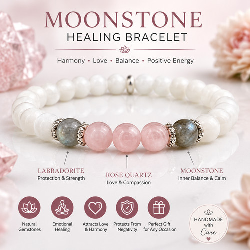 Moonstone labradorite rose - moonstone,