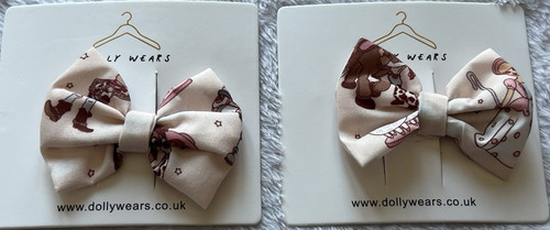 Dolly wears bow hair clips - dolly,