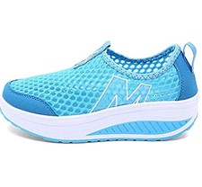 Women's Shoes Rocker Soles Mesh Breathable Platform Lightweight Trainers