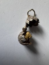 Rare 1970s Solid Silver Charm of a Baby Bird hatching from her Egg so lovely 
