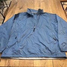 LL Bean 100% Nylon Pullover Hooded Jacket in Blue STOWAWAY, Men's Large L