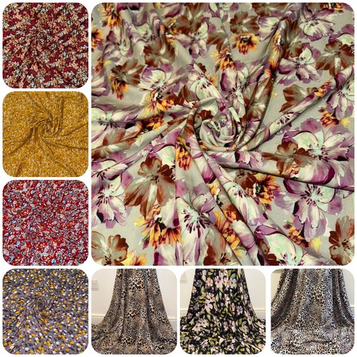 Printed soft viscose fabric - soft,