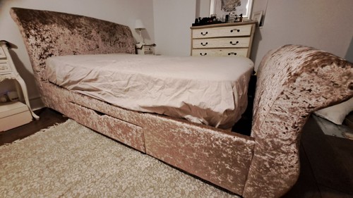 Sleigh bed king - king, size