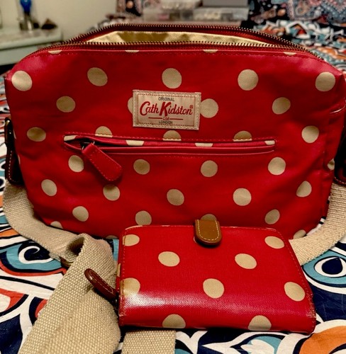 Cath kidston red tan - tan, polka
