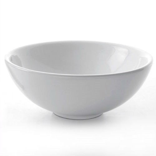White ceramic round bowl - white,