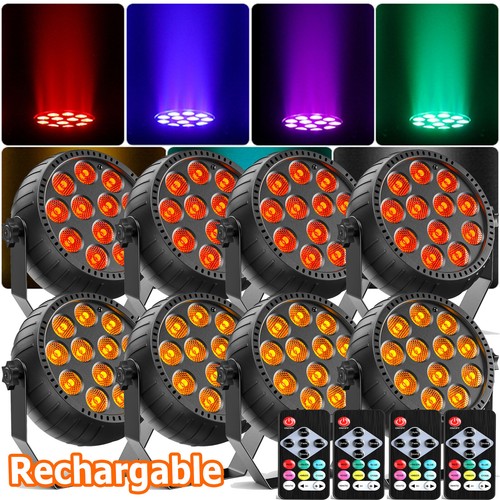 8pcs rechargeable rgb par - 8pcs,