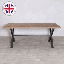 INDUSTRIAL PINE DINING TABLE X-FRAME TRESTLE TABLE BESPOKE DINING TABLE