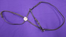 Full Size Black Leather Grackle Noseband For Horse Bridle