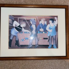 Beryl Cook Framed Print -Pool Table