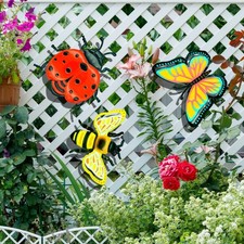 3Pcs 3D Metal Insect Wall Art