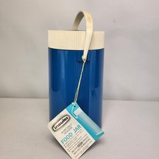 Vintage Insulex Insulated Jar Container Food Flask 32oz 70s Blue Camping Picnic 