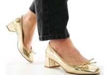 Zara Metallic Gold Low Block