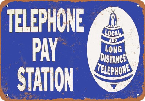 Metal sign bell telephone - sign,