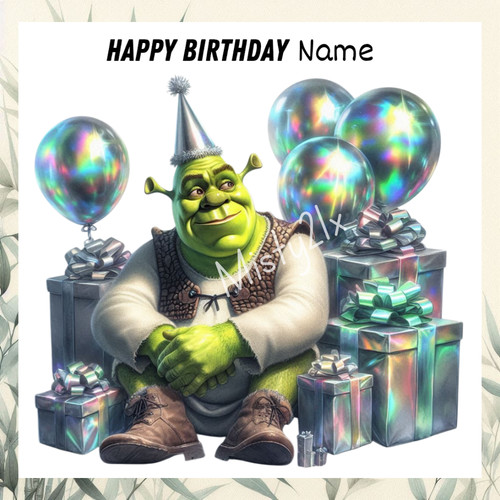 Personalised shrek greeting - personalised,