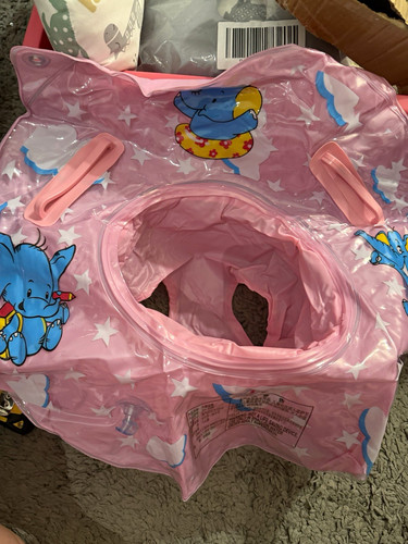 Pink elephant print inflatable - elephant,