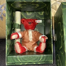 Steiff Baby Alfonzo Teddy Bears Of Witney Red Mohair Ean 653773 original box COA