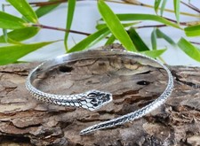 Sterling  Silver  925  Curled  Snake   Bangle  Bracelet  !!      Brand   New  !!
