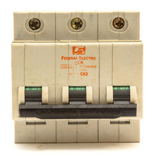 FEDERAL ELECTRIC HCA3P63 MCB TRIPLE 63A 3P 10kA TYPE C C63 STABLOK BREAKER