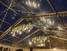 Large Hanging Scaffold Board Lighting, Weddings, Marquees, 240v Plug.