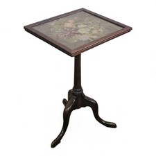 Antique Style Pedestal Side table - Tip Top  Occasional Table with embroidery