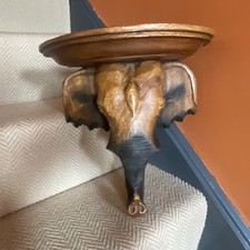 Stunning Hand carved Wooden Elephant Shelf Wall Mounted Great Quality Vintage