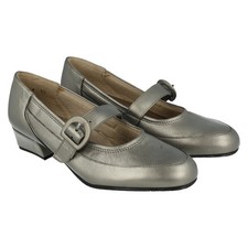 Ladies Ex-Display Equity  Antique Pewter Leather  Shoes: Edith 4 E