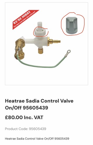 Heatrae sadia control valve - sadia,